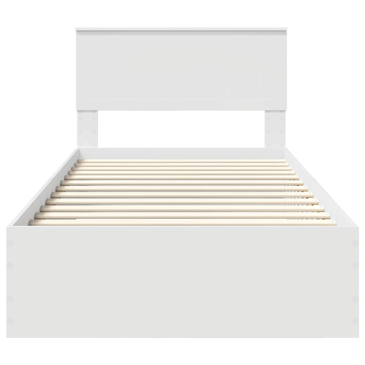 vidaXL Bed Frame with Headboard White 100 x 200 cm Engineered Wood