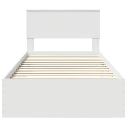 vidaXL Bed Frame with Headboard White 100 x 200 cm Engineered Wood