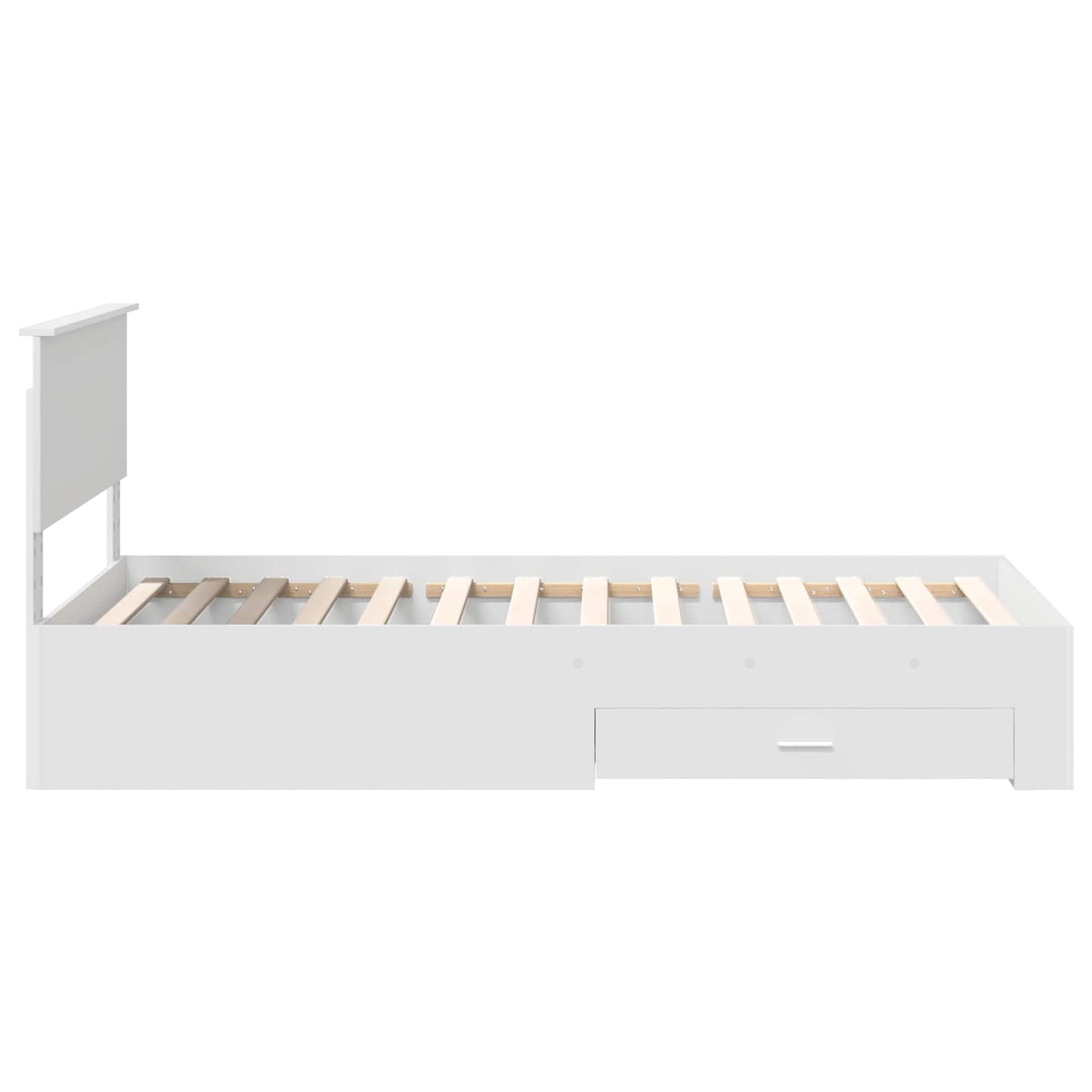 vidaXL Bed Frame with Headboard White 100 x 200 cm Engineered Wood