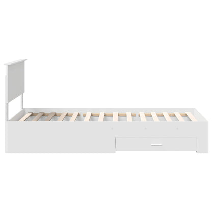 vidaXL Bed Frame with Headboard White 100 x 200 cm Engineered Wood