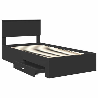 vidaXL Bed Frame Black and Silver 100 x 200 cm Engineered Wood