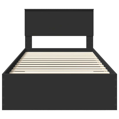 vidaXL Bed Frame Black and Silver 100 x 200 cm Engineered Wood
