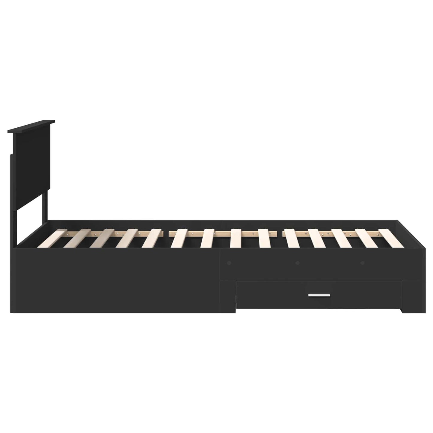 vidaXL Bed Frame Black and Silver 100 x 200 cm Engineered Wood