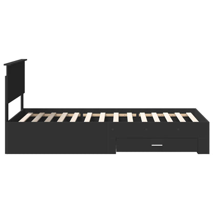 vidaXL Bed Frame Black and Silver 100 x 200 cm Engineered Wood