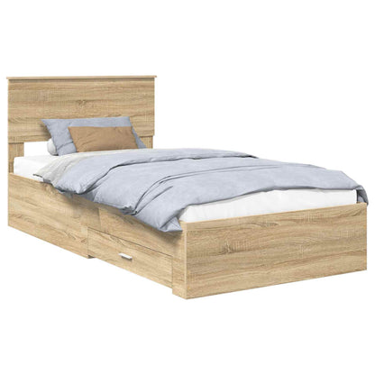 vidaXL Bed Frame with Drawer Sonoma Oak 100 x 200 cm Engineered Wood