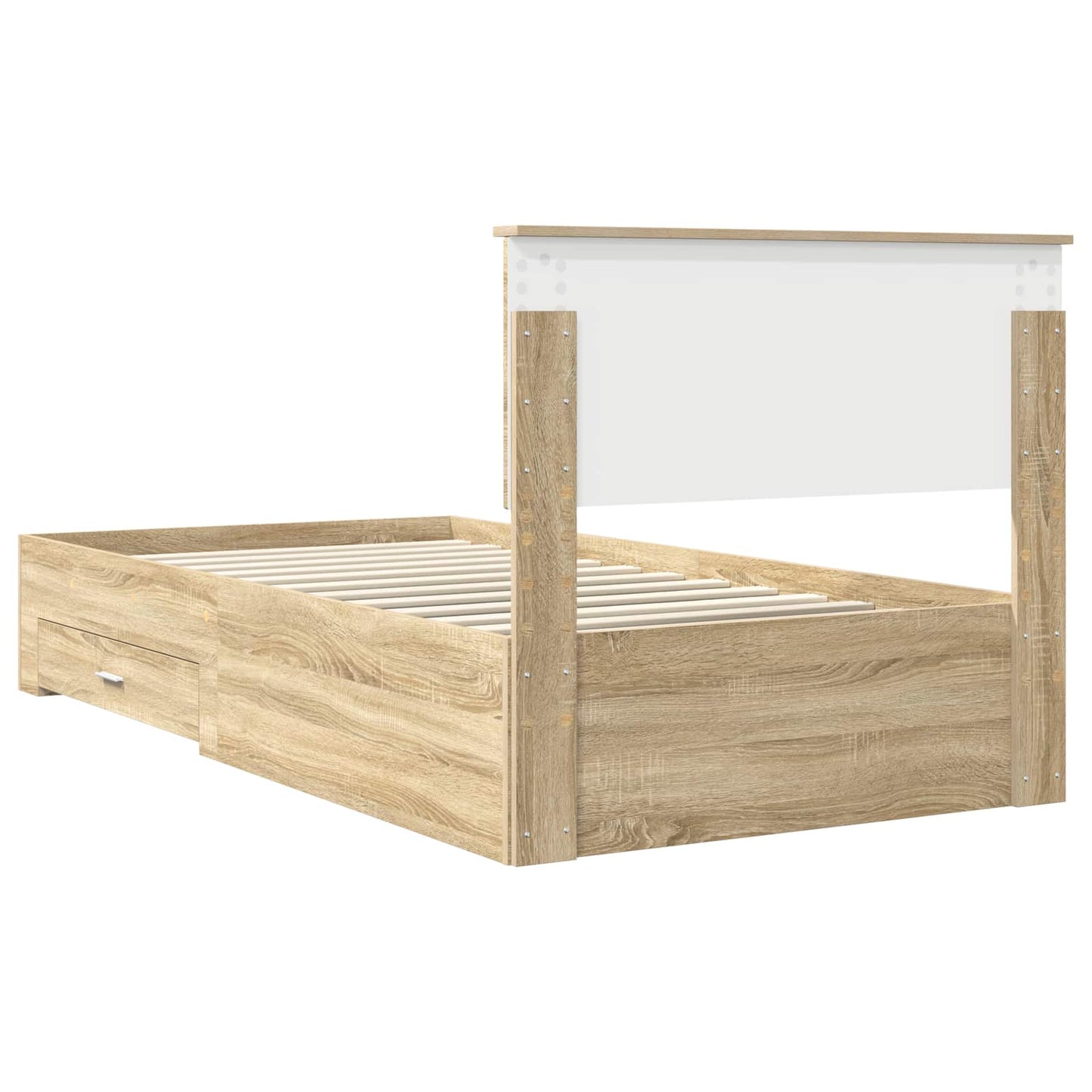 vidaXL Bed Frame with Drawer Sonoma Oak 100 x 200 cm Engineered Wood