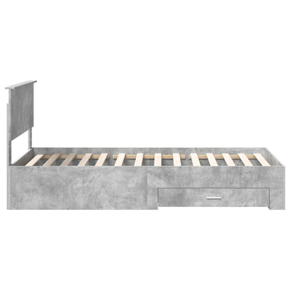 vidaXL Bed Frame Concrete Grey 100 x 200 cm Engineered Wood