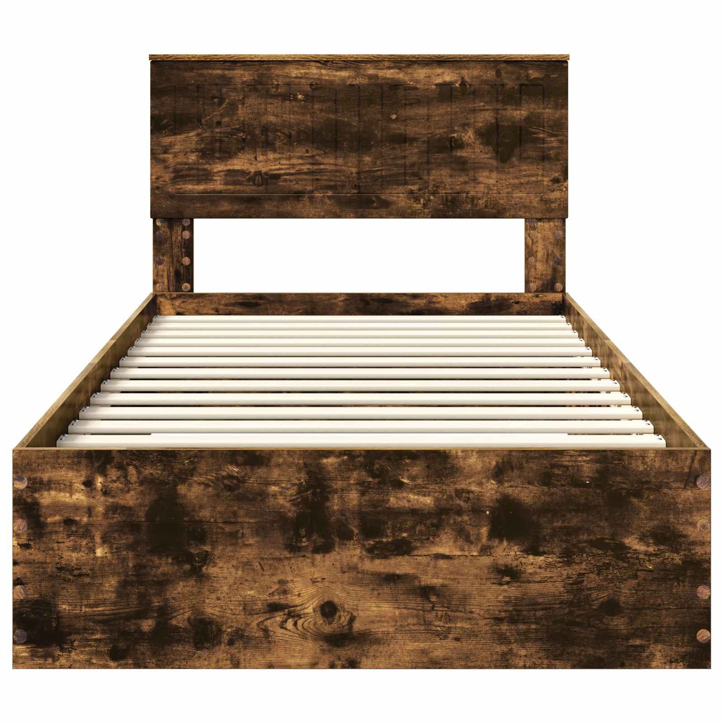 vidaXL Bed Frame with Drawer Smoked Oak 100 x 200 cm Engineered Wood