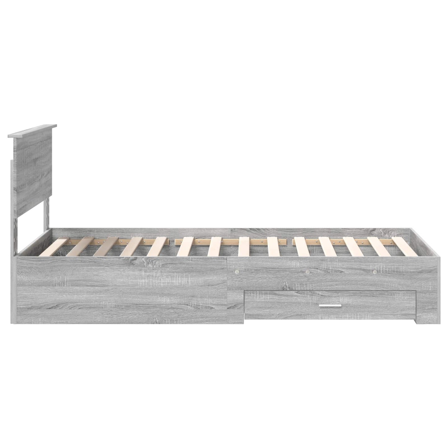 vidaXL Bed Frame with Drawer Grey Sonoma 100 x 200 cm Engineered Wood