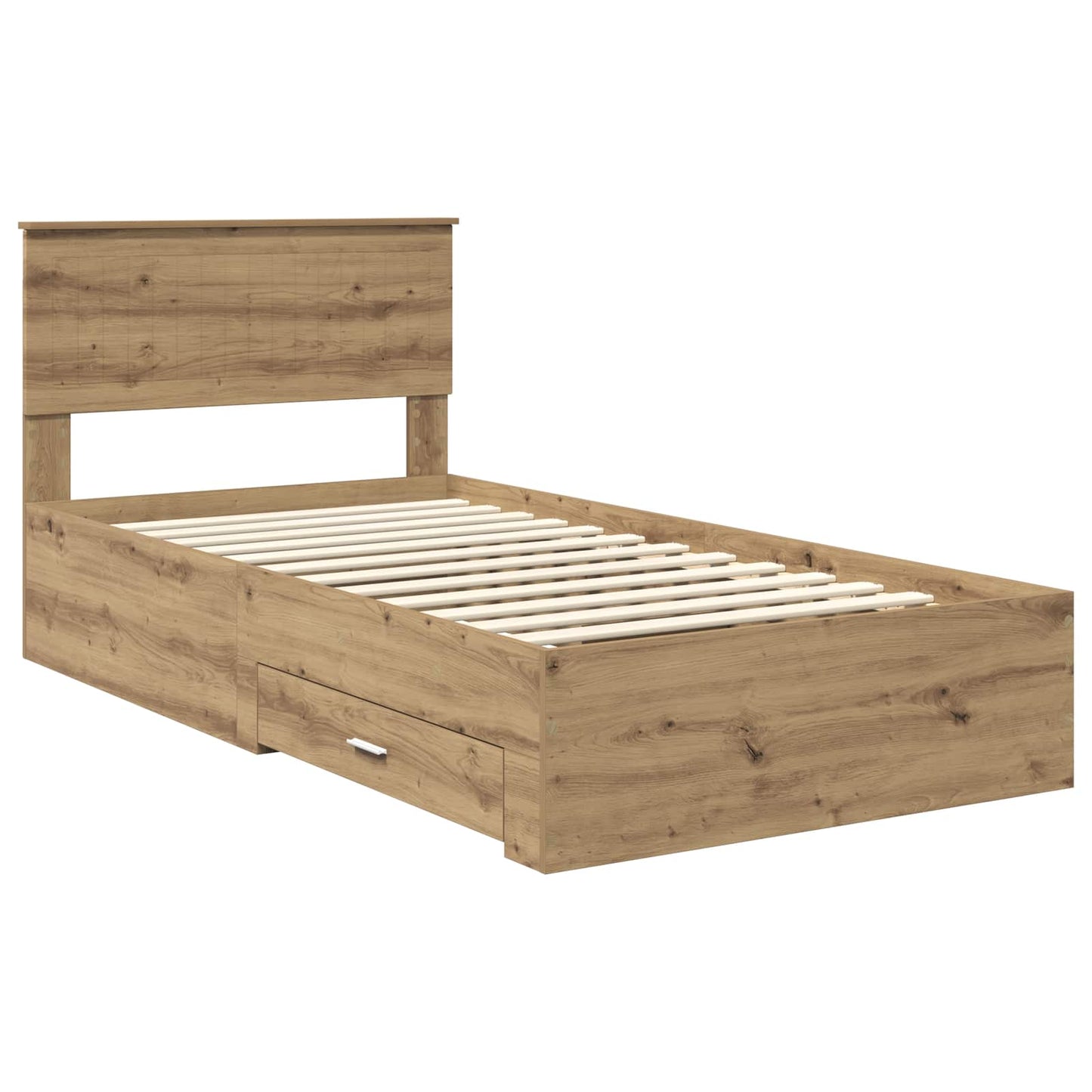 vidaXL Bed Frame with Drawer Artisan Oak 100 x 200 cm Engineered Wood