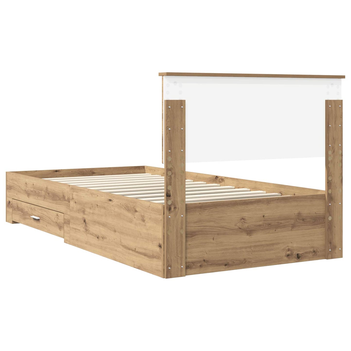 vidaXL Bed Frame with Drawer Artisan Oak 100 x 200 cm Engineered Wood