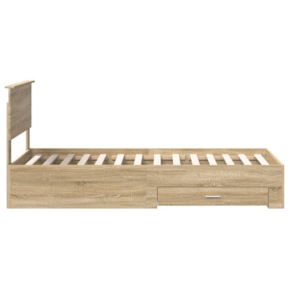 vidaXL Bed Frame with Drawer Sonoma Oak 90 x 200 cm Engineered Wood