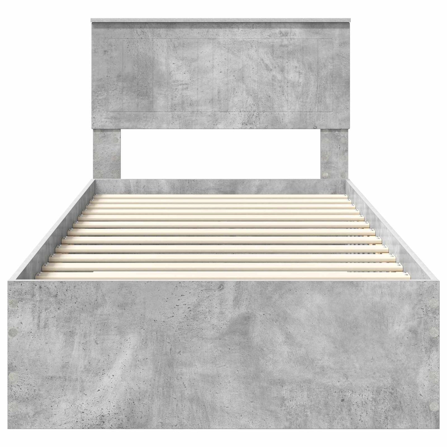 vidaXL Bed Frame with Drawer Concrete Grey 90 x 200 cm Engineered Wood