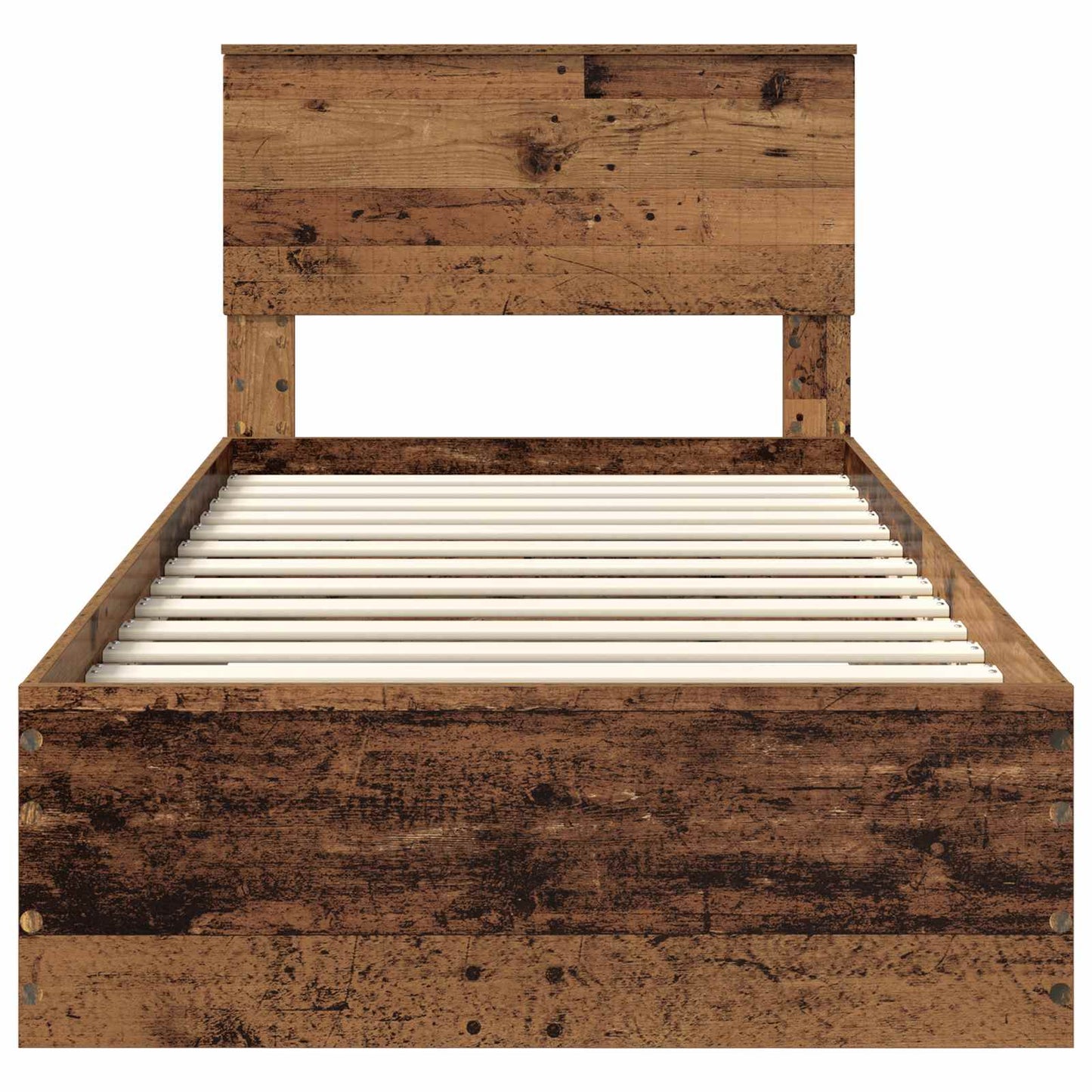 vidaXL Bed Frame with Drawer Old Wood 90 x 200 cm Engineered Wood