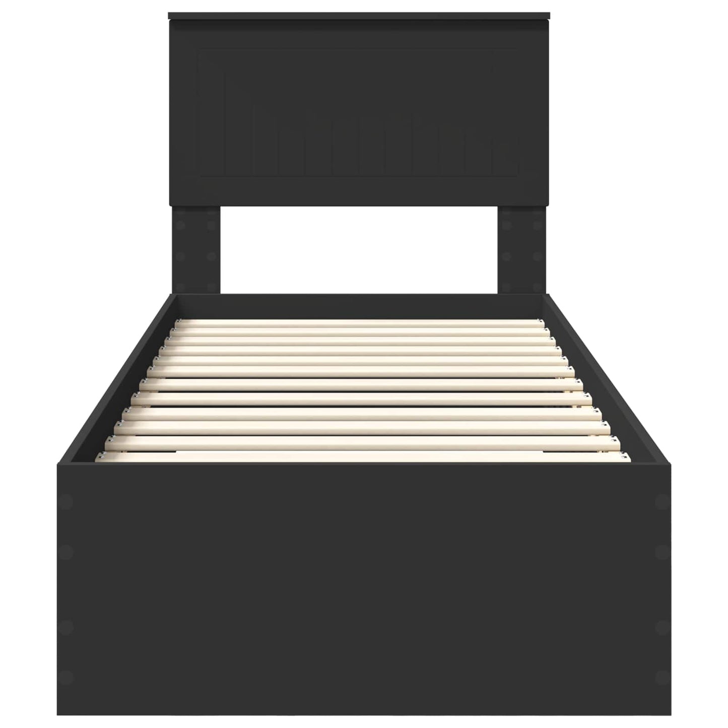vidaXL Bed Frame Black and Silver 75 x 190 cm Engineered Wood