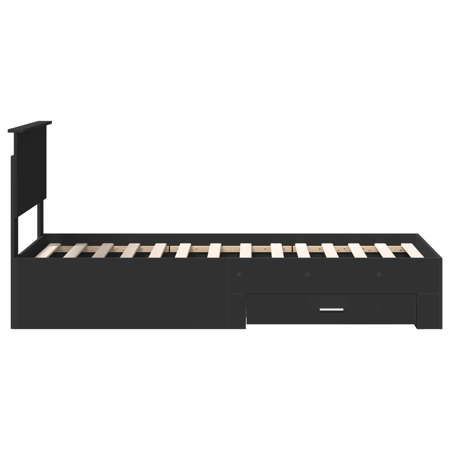vidaXL Bed Frame Black and Silver 75 x 190 cm Engineered Wood