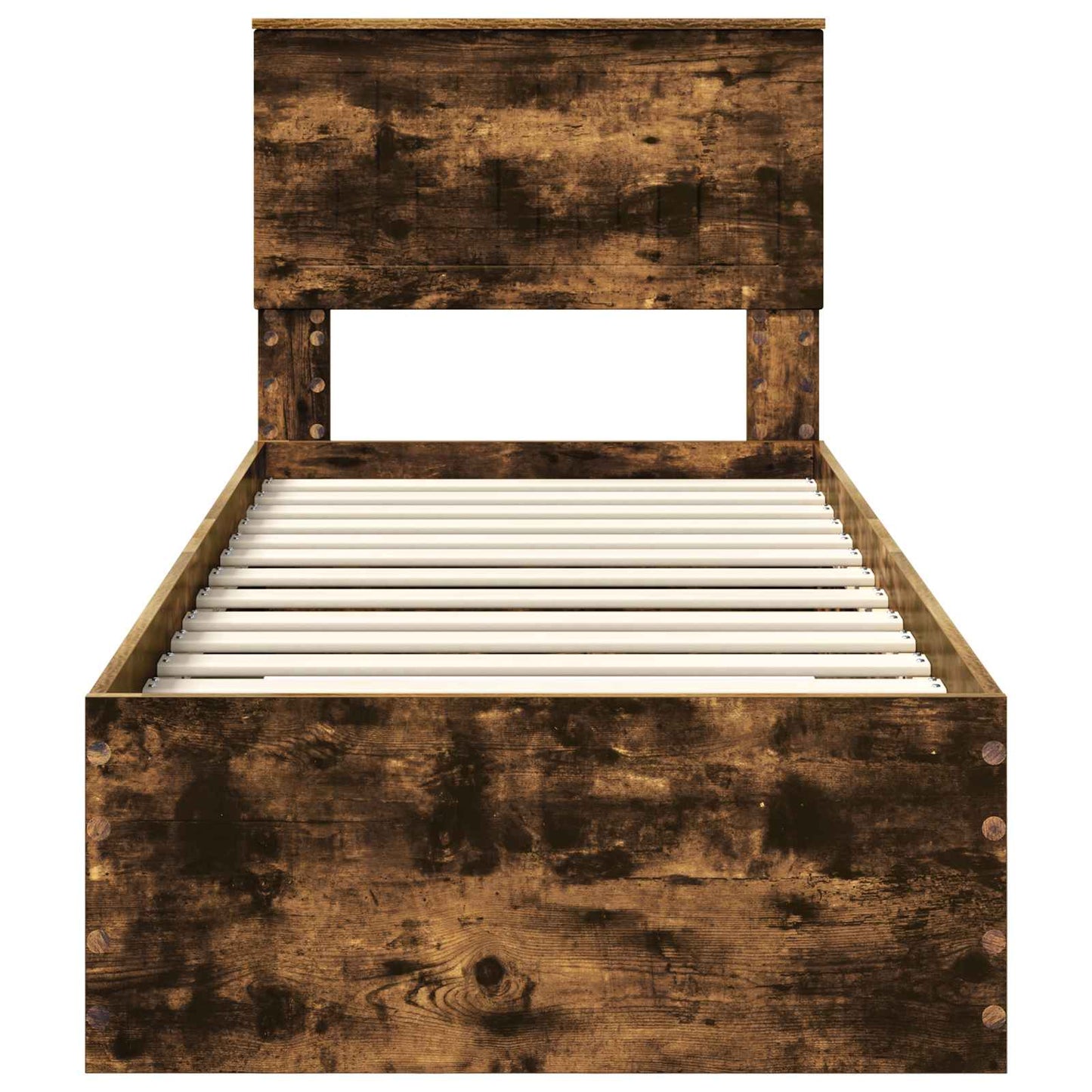vidaXL Bed Frame Smoked Oak and Silver 75 x 190 cm Engineered Wood