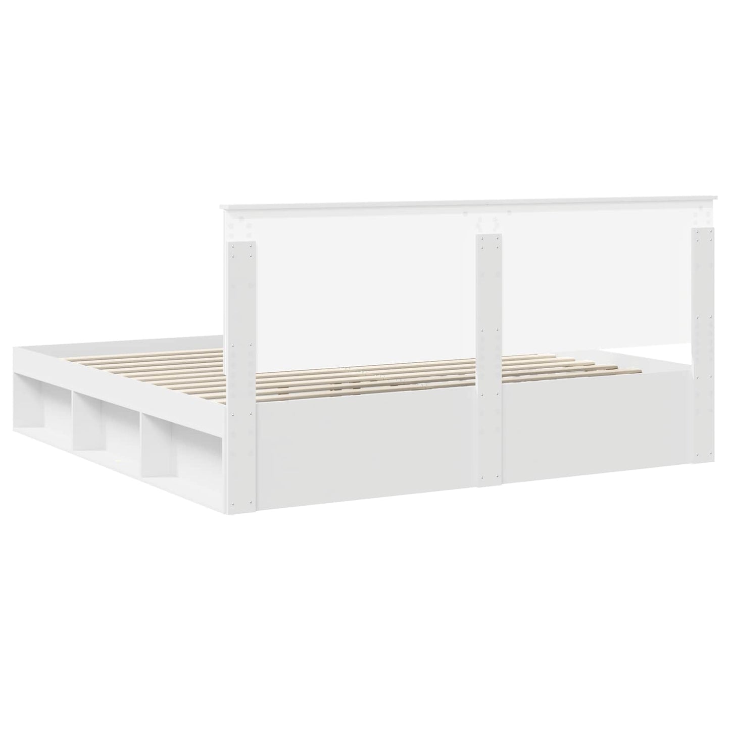 vidaXL Bed Frame with Headboard White 200 x 200 cm Solid Pine Wood