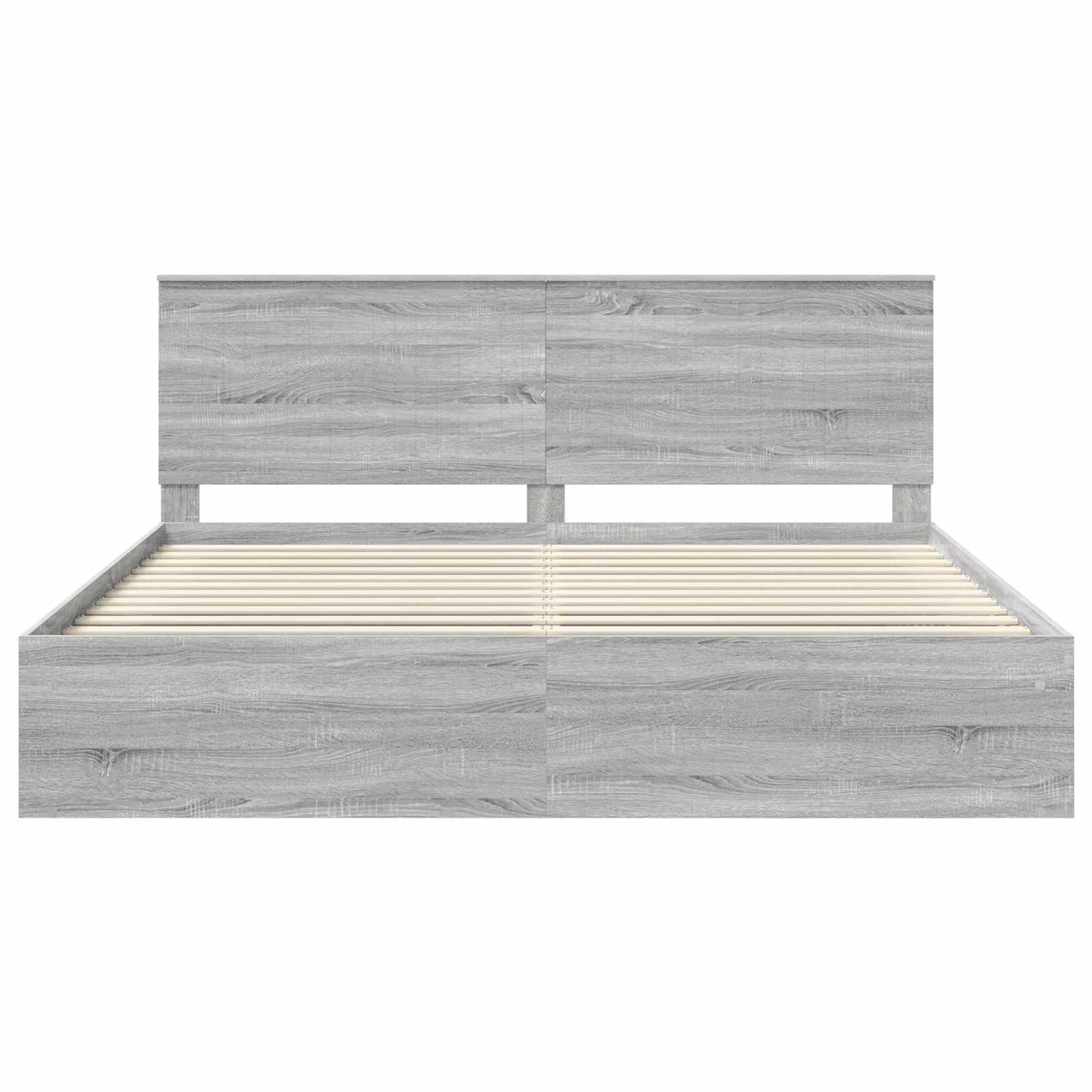 vidaXL Bed Frame Grey Sonoma 200 x 200 cm Solid Pine Wood