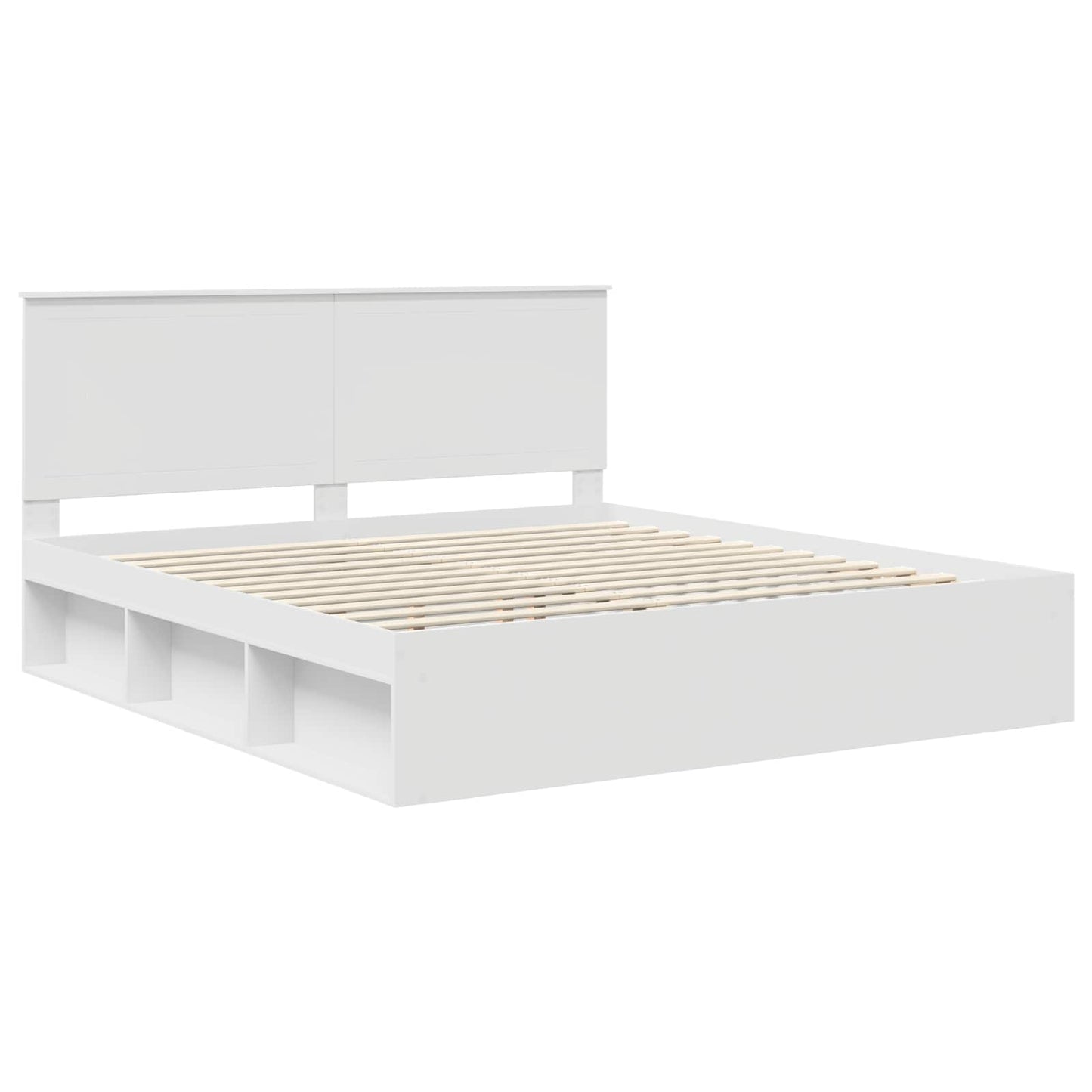 vidaXL Bed Frame with Headboard White 180 x 200 cm Solid Pine Wood