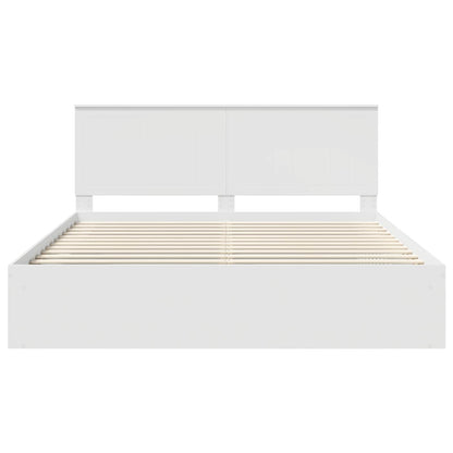 vidaXL Bed Frame with Headboard White 180 x 200 cm Solid Pine Wood
