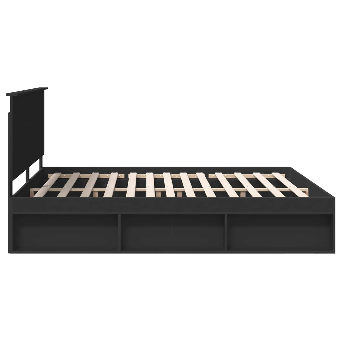 vidaXL Bed Frame with Headboard Black 180 x 200 cm Solid Pine Wood