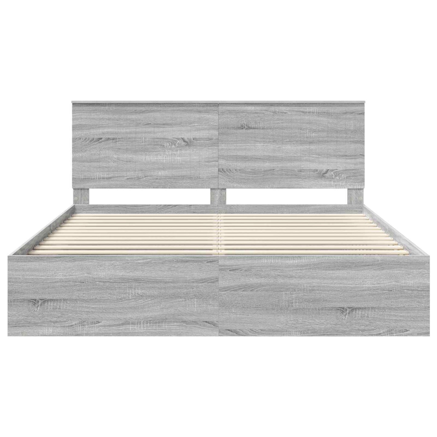 vidaXL Bed Frame Grey Sonoma 180 x 200 cm Solid Pine Wood