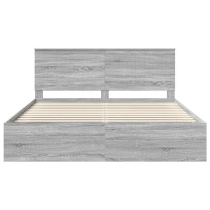 vidaXL Bed Frame Grey Sonoma 180 x 200 cm Solid Pine Wood