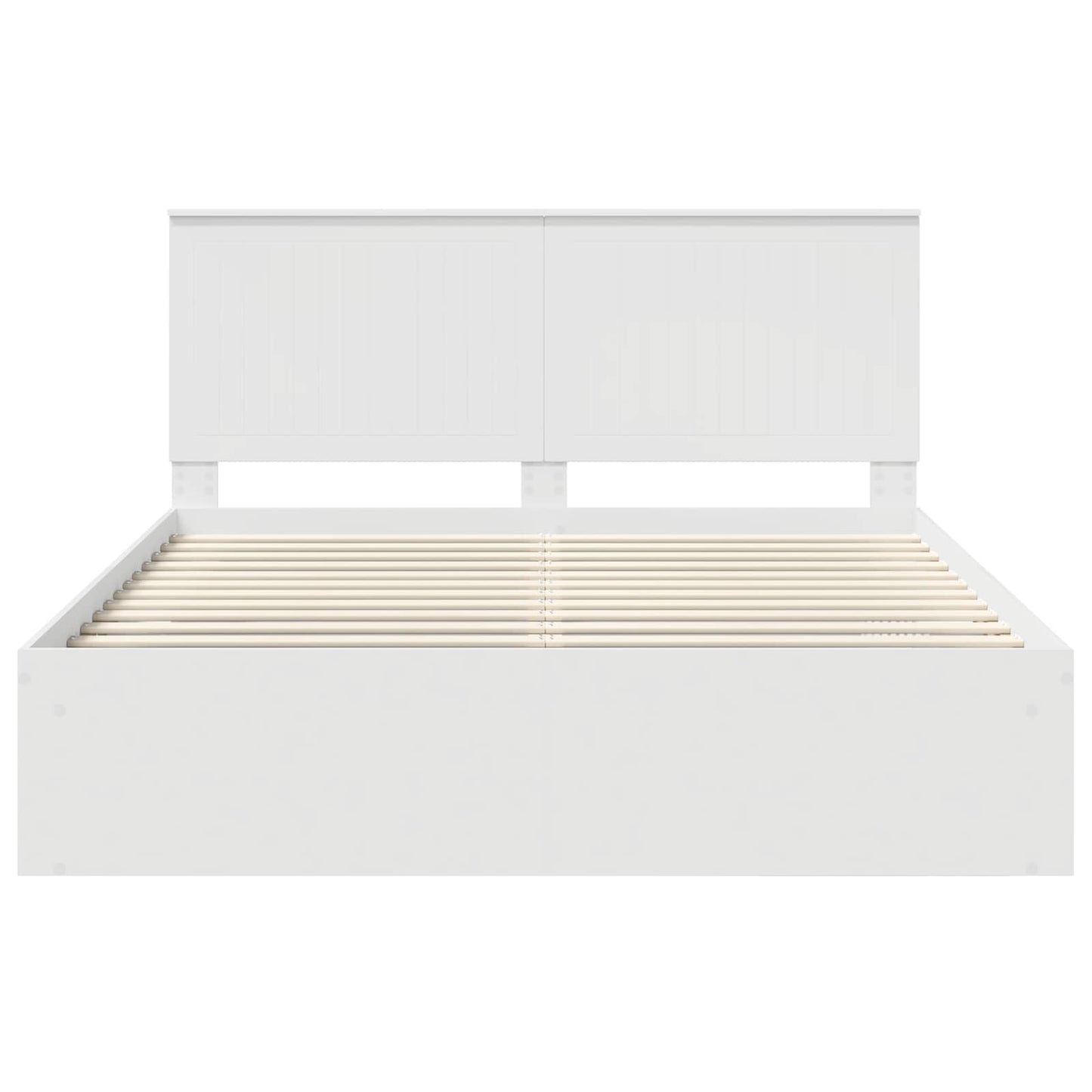 vidaXL Bed Frame with Headboard White 160 x 200 cm Solid Pine Wood