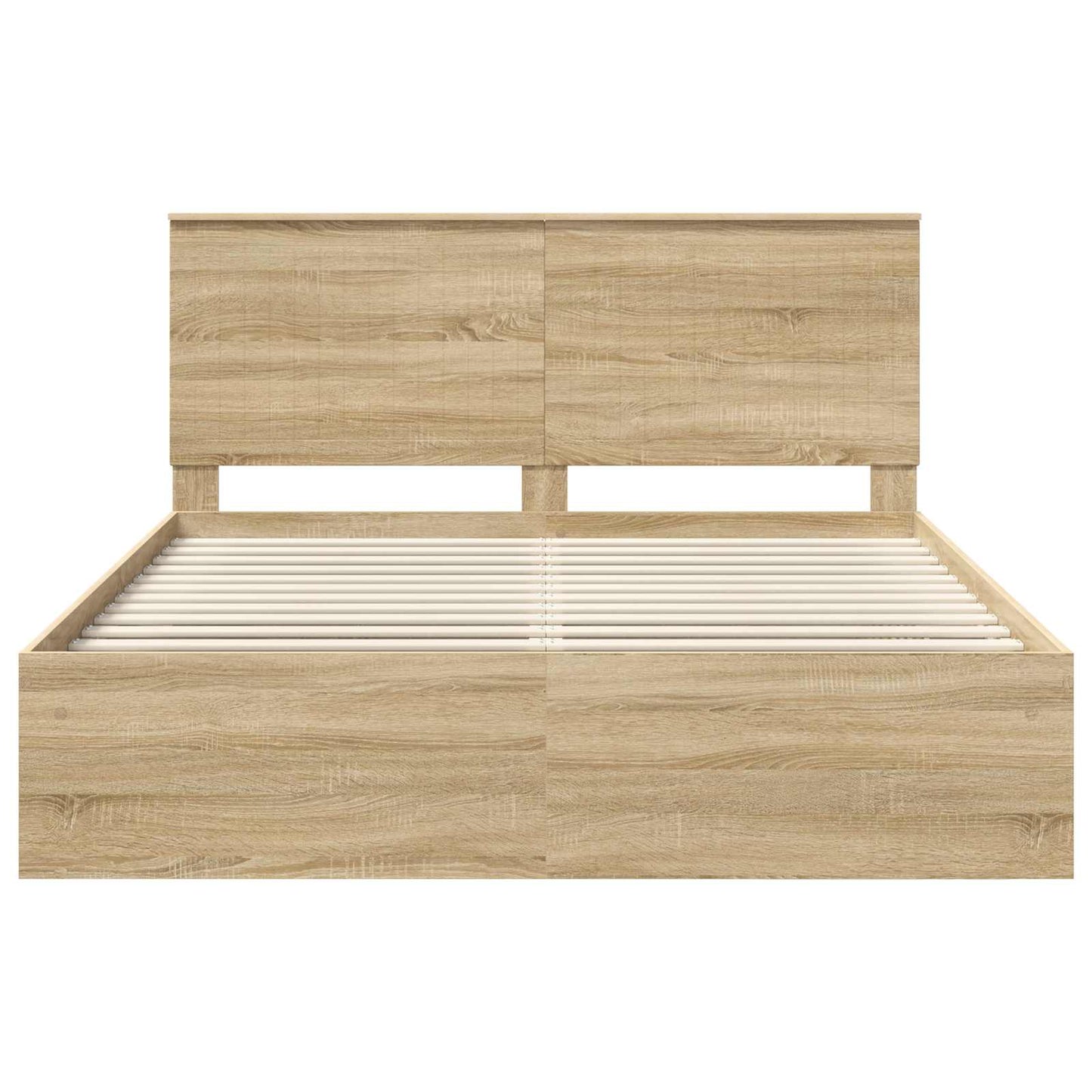 vidaXL Bed Frame with Headboard Sonoma 160 x 200 cm Solid Pine Wood