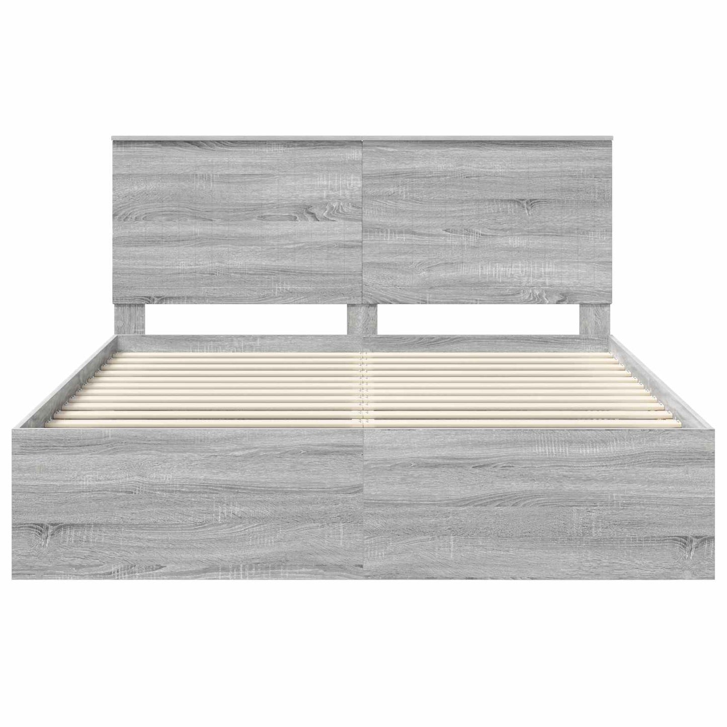vidaXL Bed Frame Grey Sonoma 160 x 200 cm Solid Pine Wood