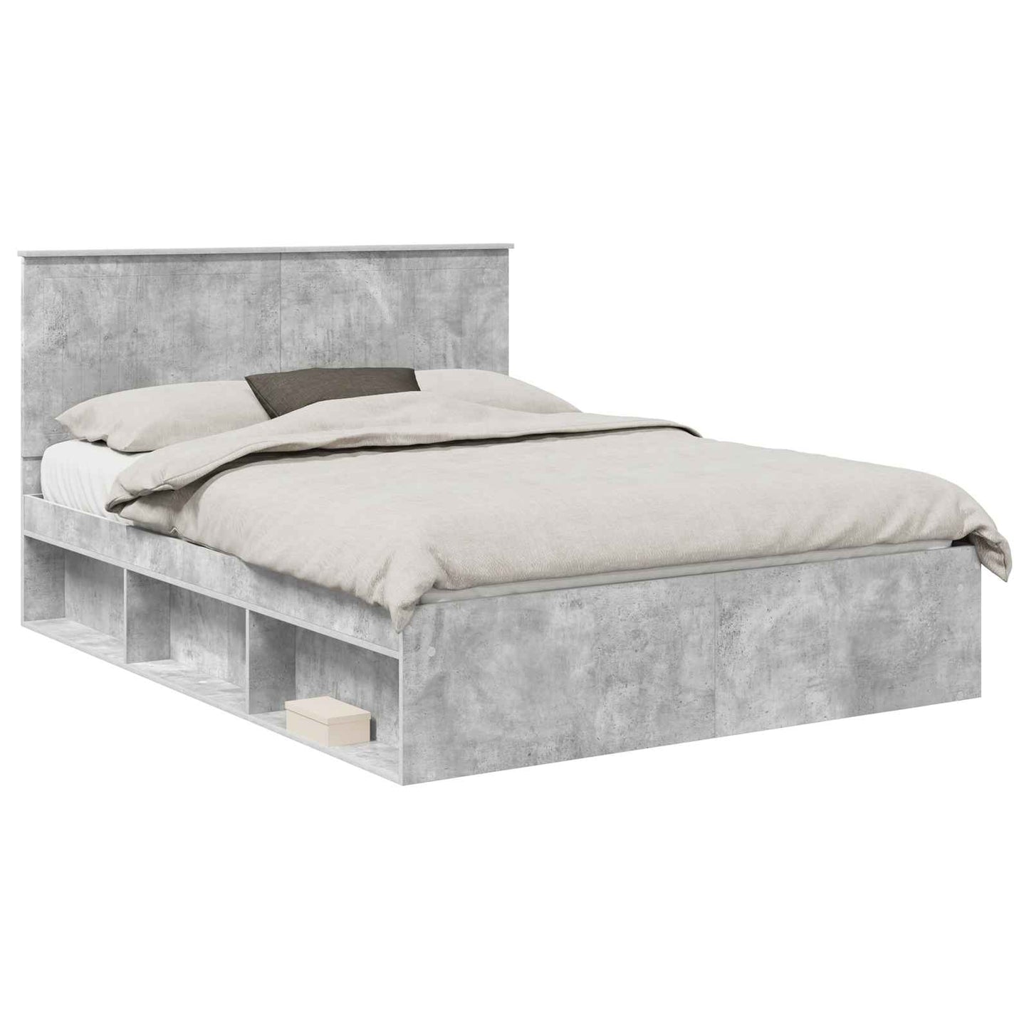 vidaXL Bed Frame Concerte Grey 150 x 200 cm Solid Pine Wood