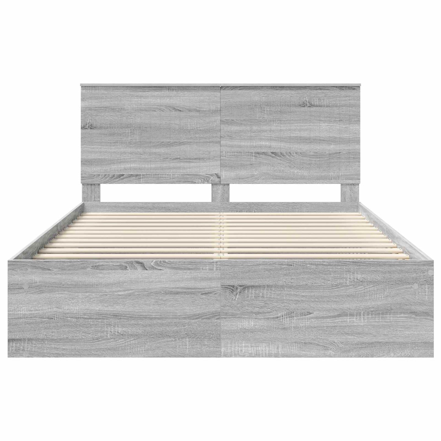 vidaXL Bed Frame Grey Sonoma 150 x 200 cm Solid Pine Wood