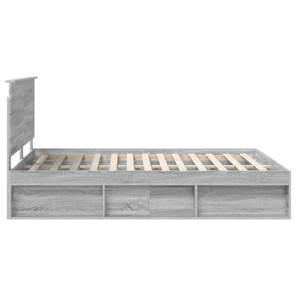 vidaXL Bed Frame Grey Sonoma 150 x 200 cm Solid Pine Wood