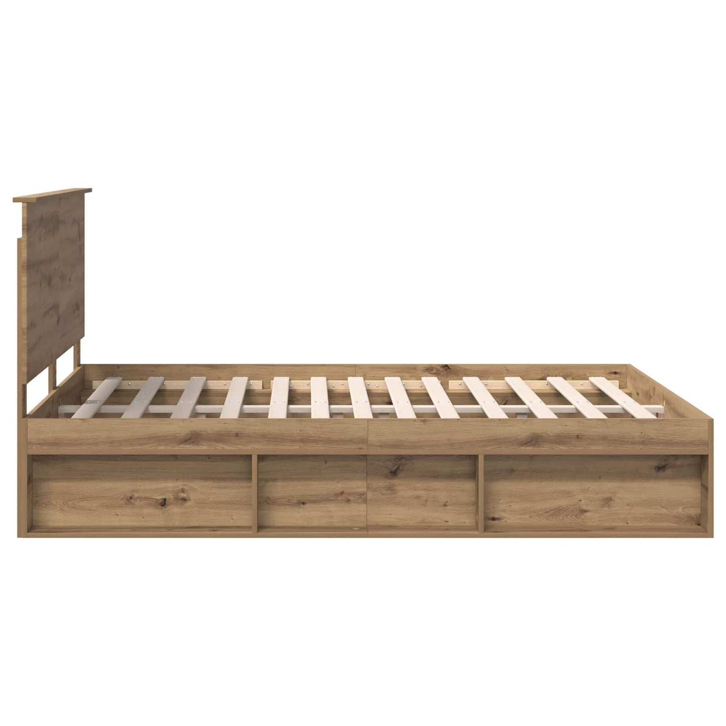 vidaXL Bed Frame Artisian Oak 150 x 200 cm Solid Pine Wood