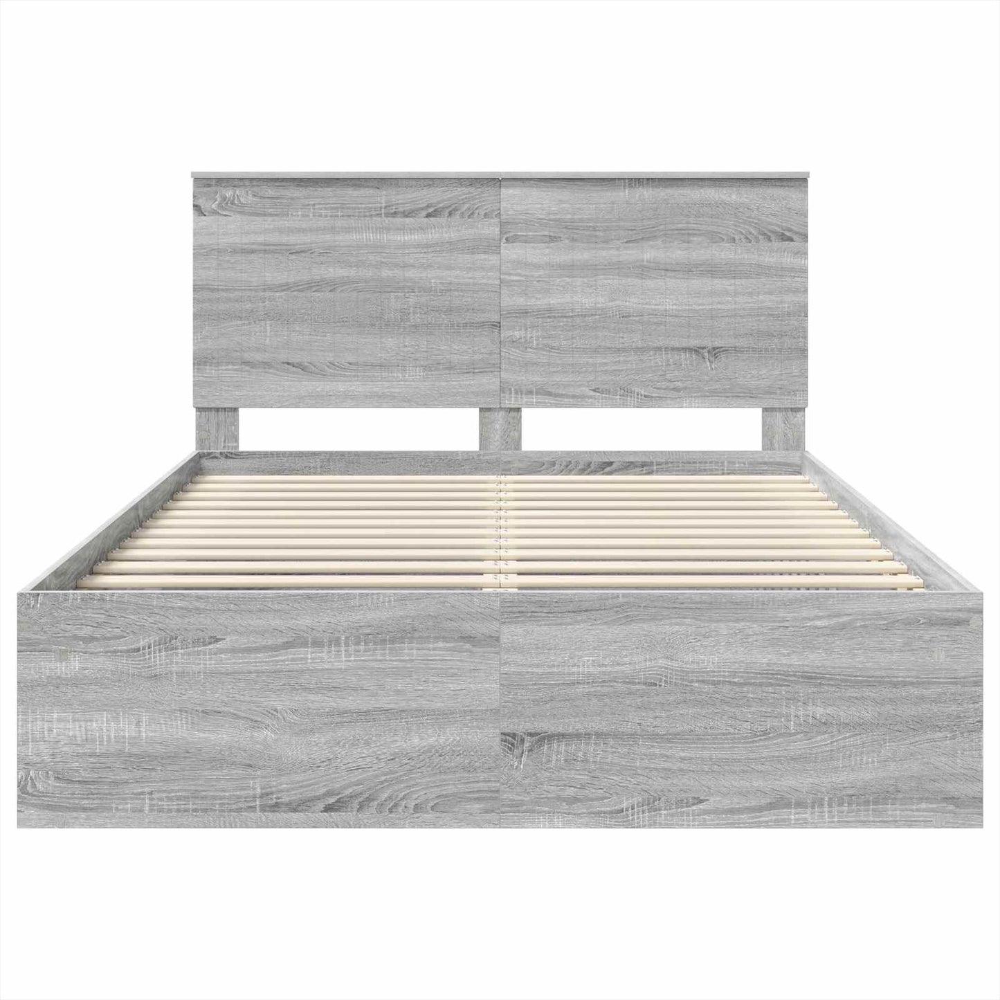 vidaXL Bed Frame Grey Sonoma 140 x 200 cm Solid Pine Wood