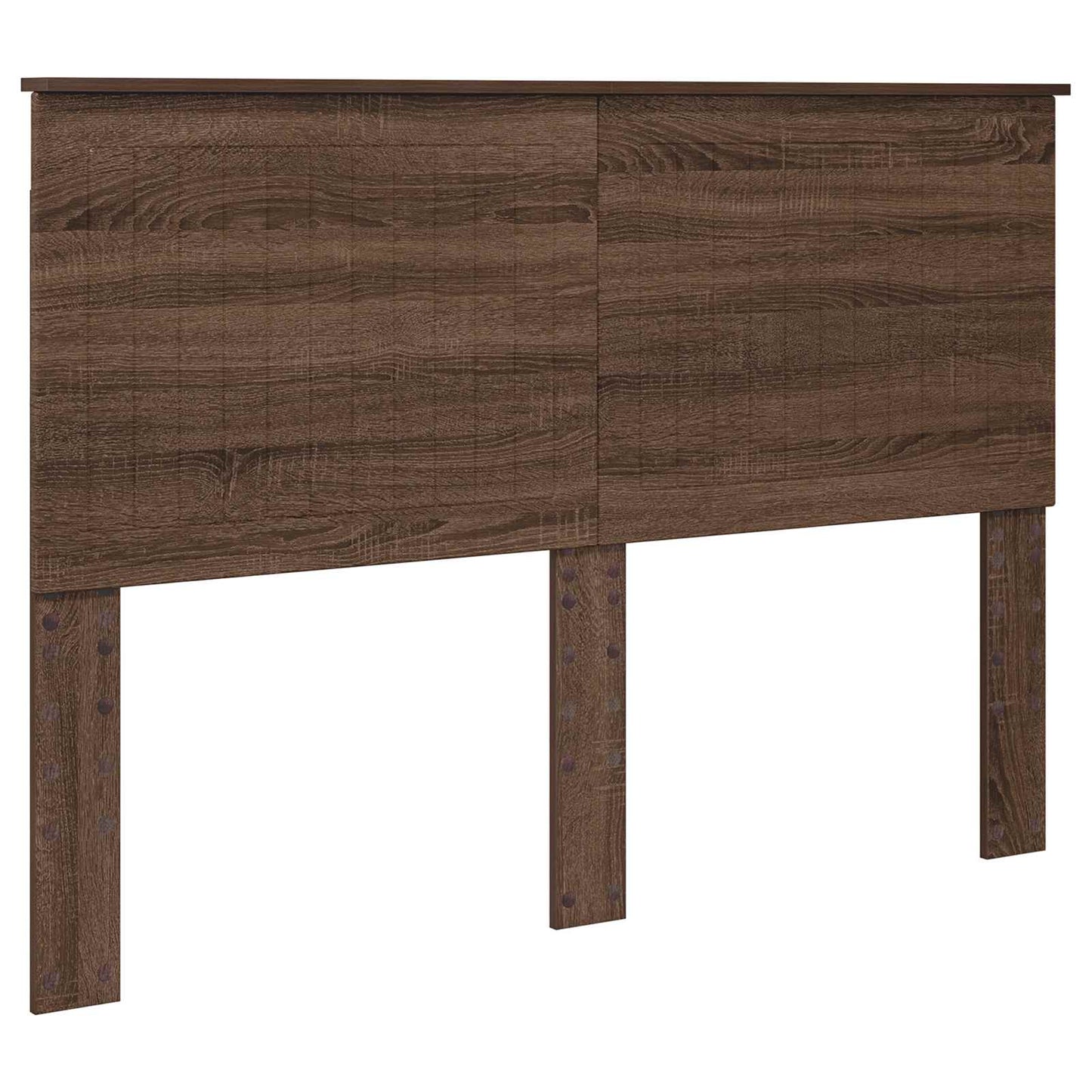 vidaXL Bed Frame with Headboard Brown Oak 140 x 200 cm Solid Pine Wood