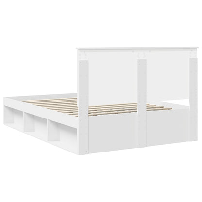 vidaXL Bed Frame with Headboard White 140 x 190 cm Solid Pine Wood