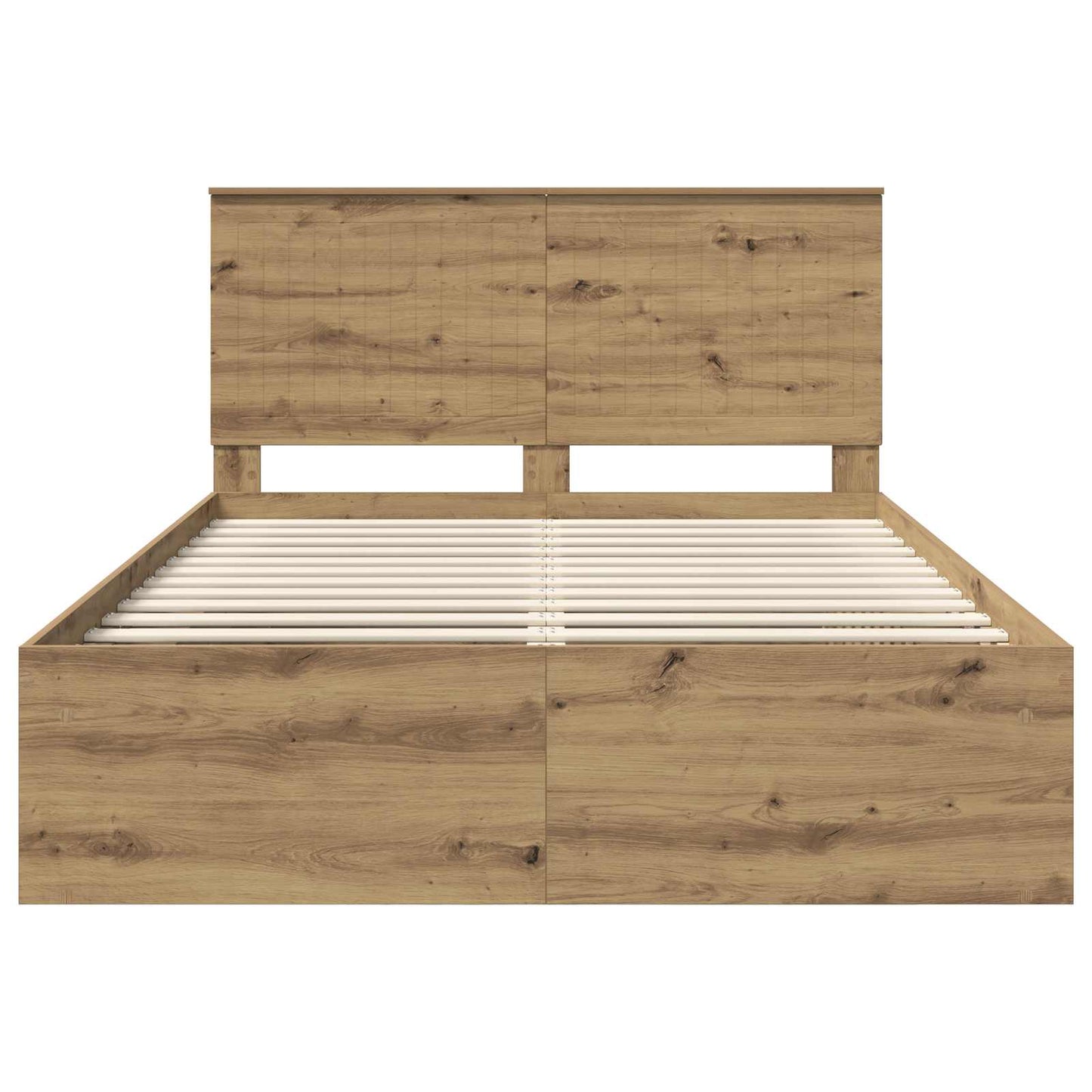 vidaXL Bed Frame Artisian Oak 140 x 190 cm Solid Pine Wood
