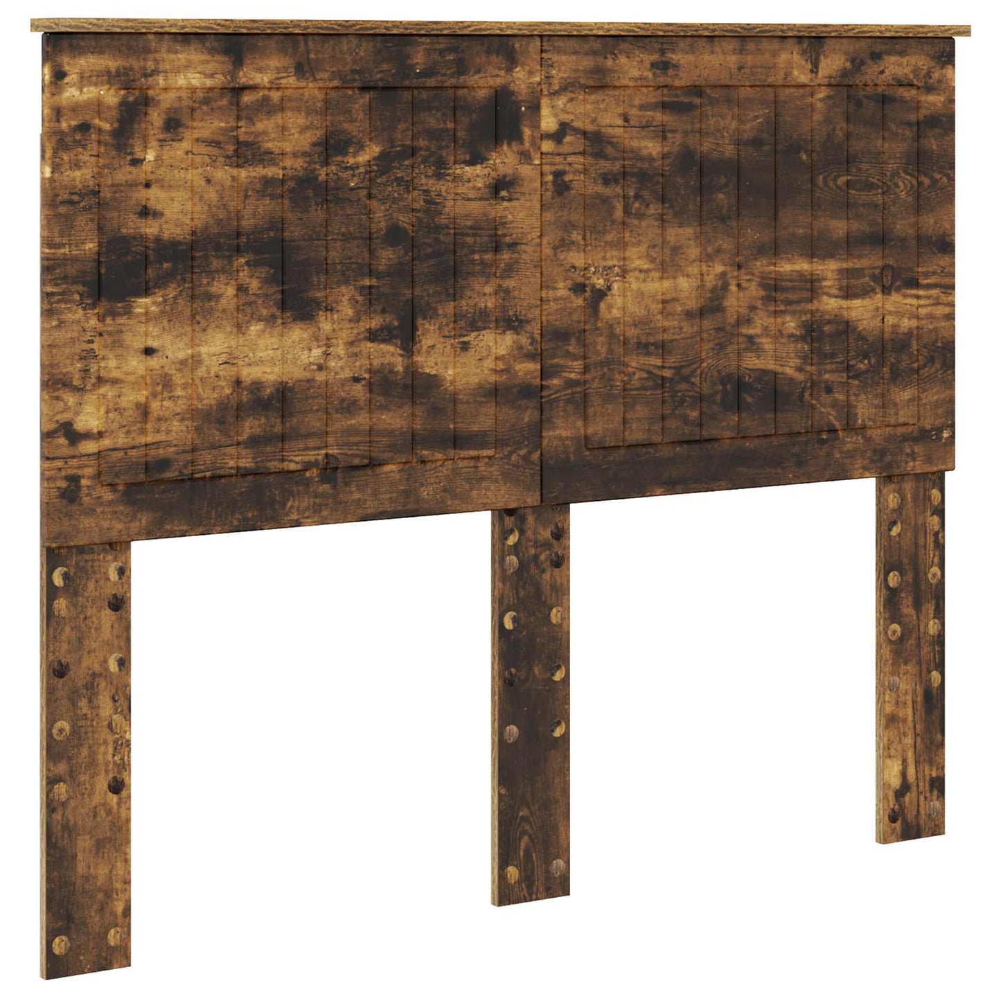 vidaXL Bed Frame Smoked Oak 135 x 190 cm Solid Pine Wood