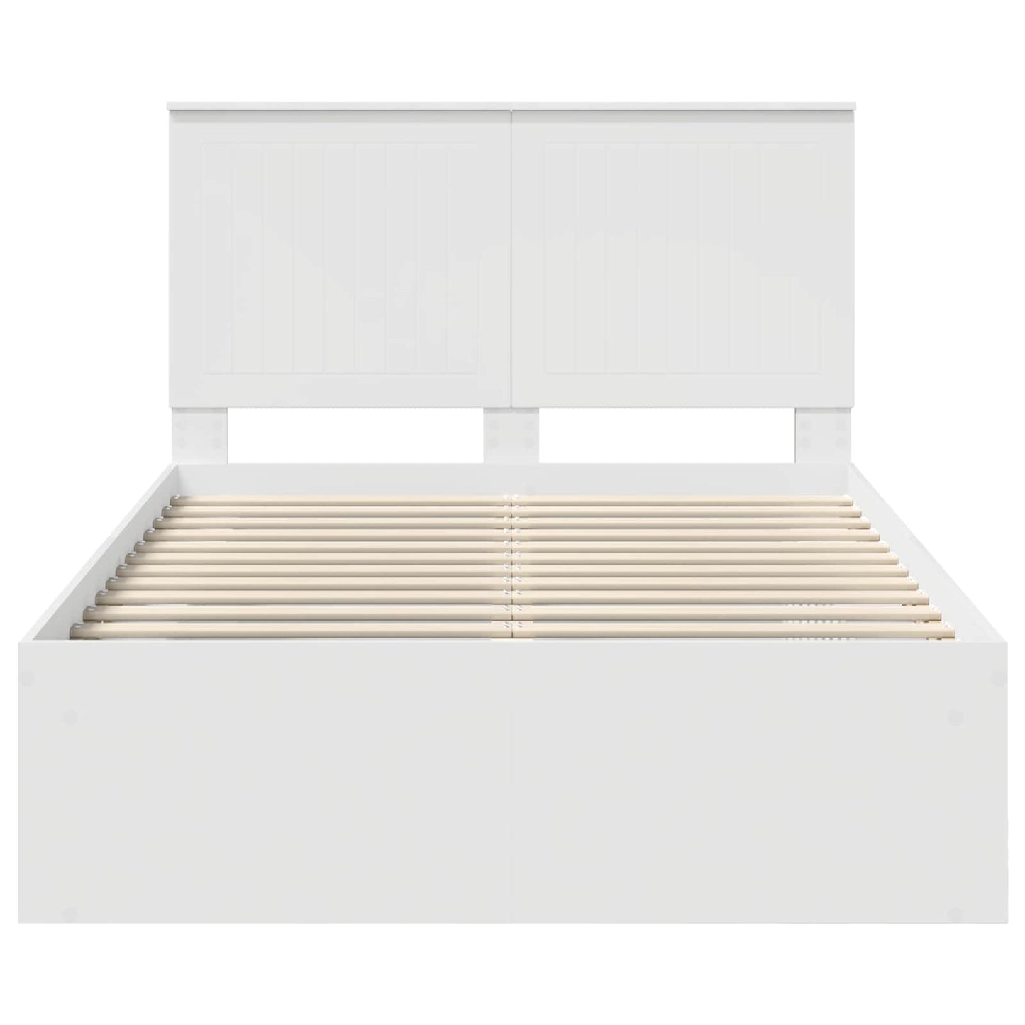 vidaXL Bed Frame with Headboard White 120 x 200 cm Solid Pine Wood