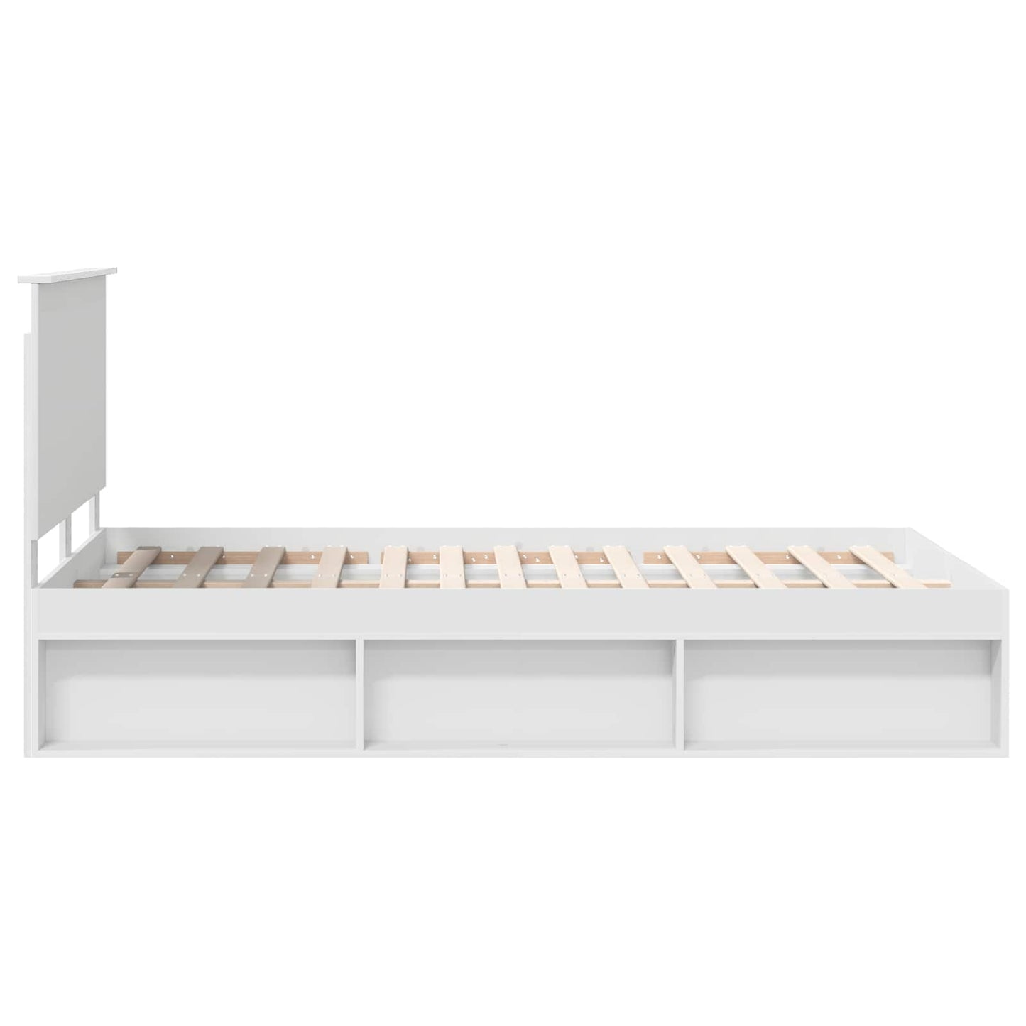 vidaXL Bed Frame with Headboard White 120 x 200 cm Solid Pine Wood