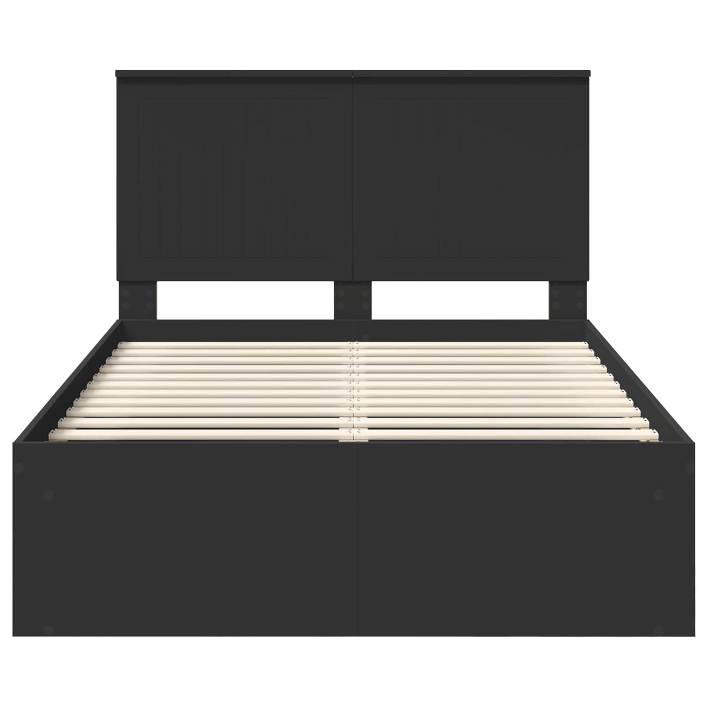 vidaXL Bed Frame with Headboard Black 120 x 200 cm Solid Pine Wood