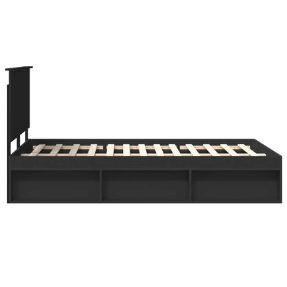 vidaXL Bed Frame with Headboard Black 120 x 200 cm Solid Pine Wood
