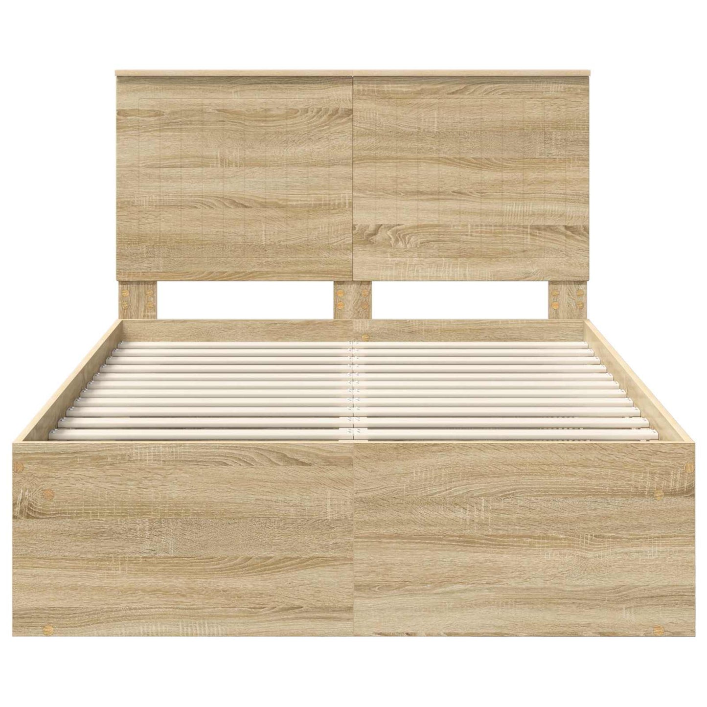 vidaXL Bed Frame with Headboard Sonoma 120 x 200 cm Solid Pine Wood