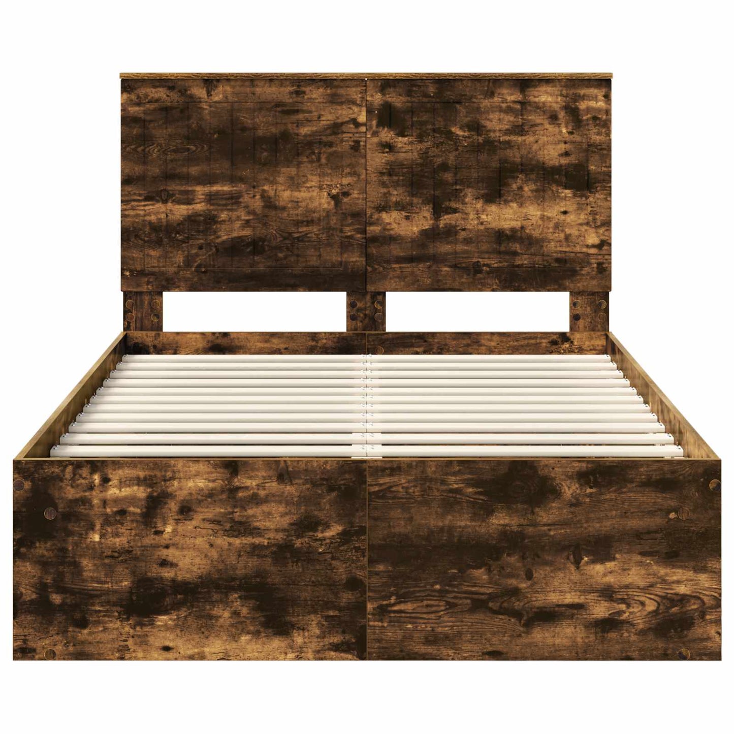 vidaXL Bed Frame Smoked Oak 120 x 200 cm Solid Pine Wood