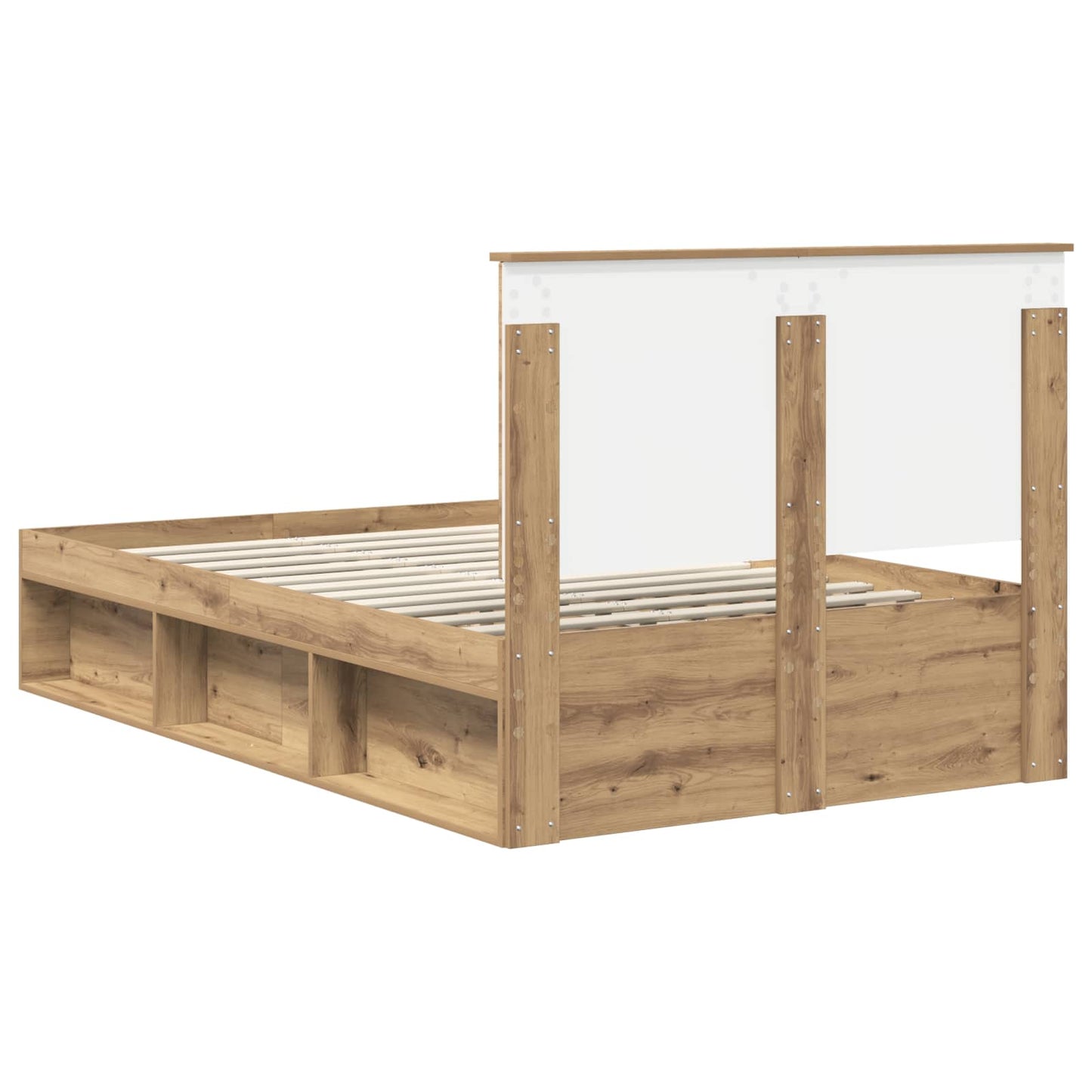 vidaXL Bed Frame Artisian Oak 120 x 200 cm Solid Pine Wood