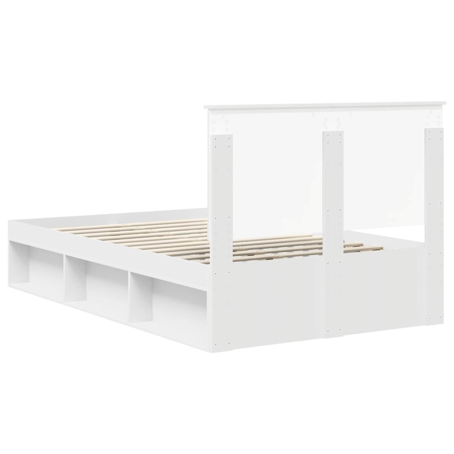 vidaXL Bed Frame with Headboard White 120 x 190 cm Solid Pine Wood