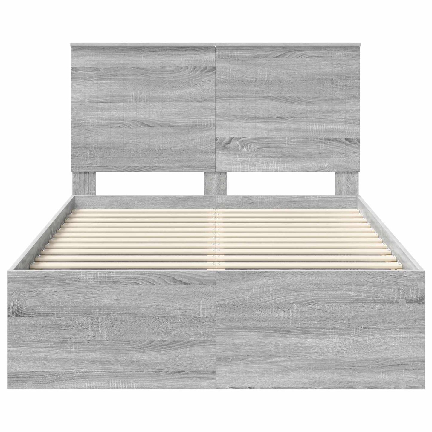 vidaXL Bed Frame Grey Sonoma 120 x 190 cm Solid Pine Wood