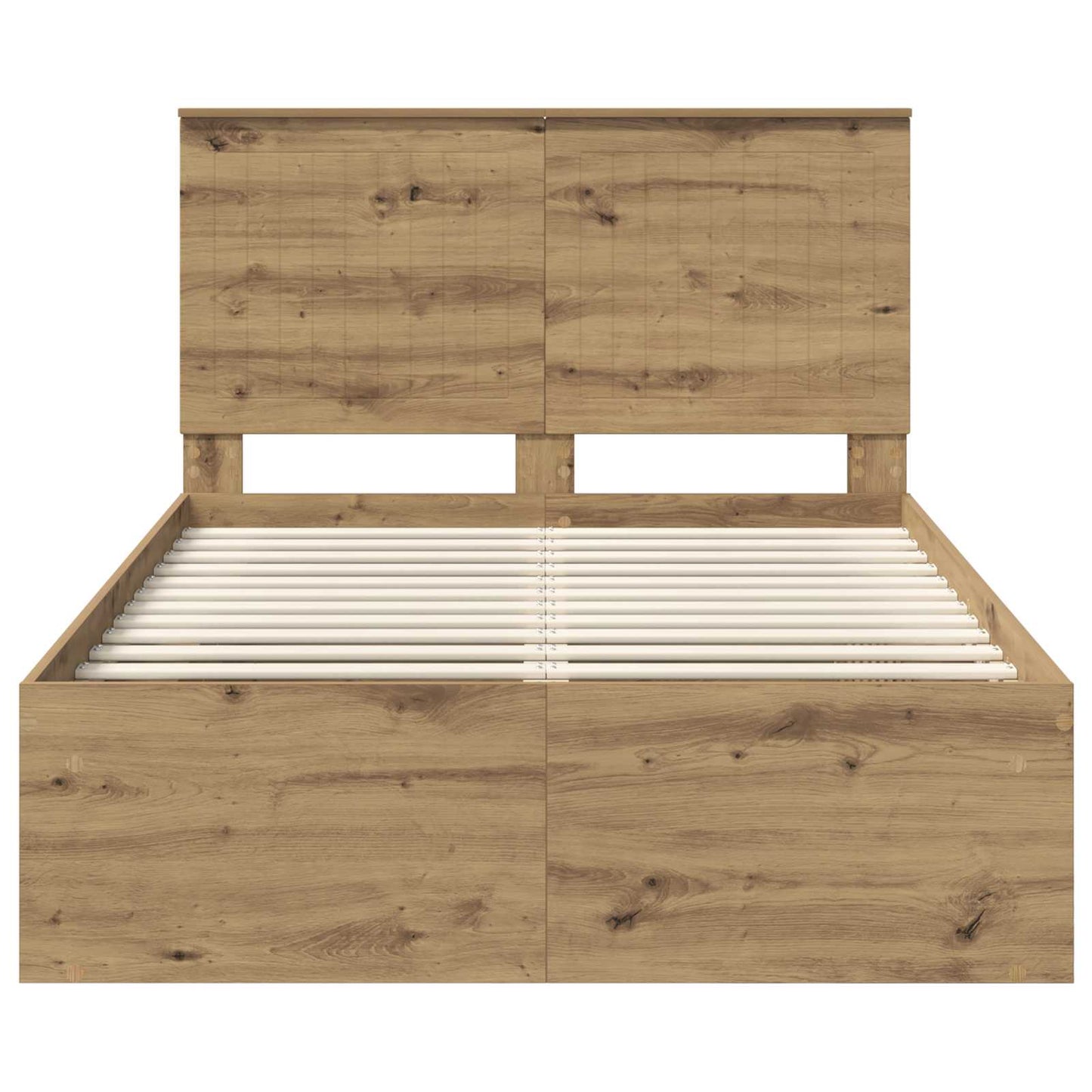vidaXL Bed Frame Artisian Oak 120 x 190 cm Solid Pine Wood